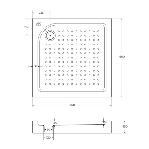 Душевой поддон BelBagno TRAY-BB-A-90-15-W 90х90 акрил белый - фото 3