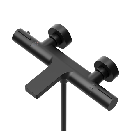 Смеситель для ванны и душа Sancos Etna SC9006MB настенный черный с термостатом