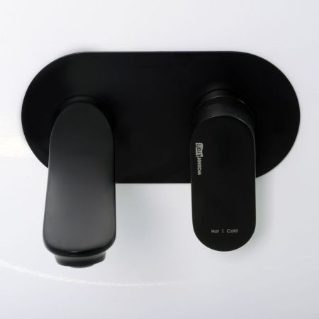 Смеситель для раковины Wasserkraft Elbe 7400 7430 встраиваемый в стену черный