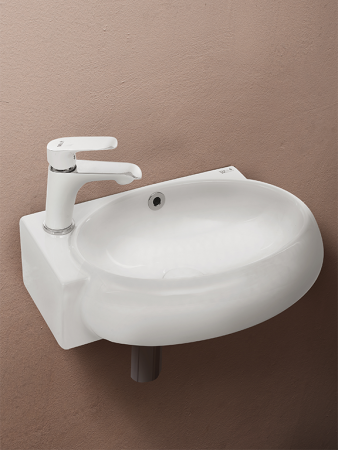 Раковина из сантехнического фаянса WeltWasser WW SK 10000003874 40х30 подвесная цвет белый 1 отверстие под смеситель