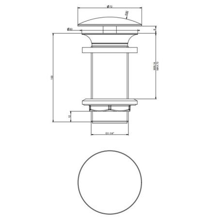 Донный клапан для раковины Gessi Technical Accessories 01391#149 никель