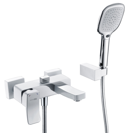 Смеситель для ванны и душа WasserKRAFT Aller 1060 WHITE 1061W настенный белый/хром