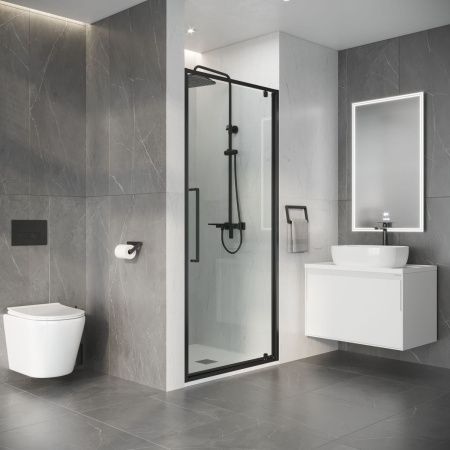 Душевая дверь Niagara Nova NG-35-10AGR 100х195 стекло прозрачное профиль графит