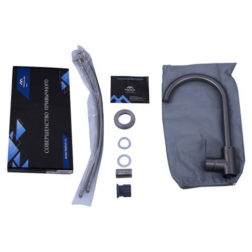 Смеситель для кухни Fashun A54001N-17 на мойку графит - фото 4