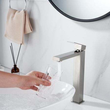 Смеситель для раковины Shevanik S7011L на столешницу сатин