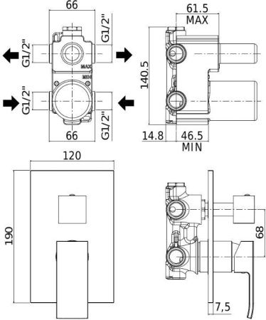 Комплект смесителей Paffoni Elle 255131 хром