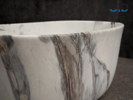 Раковина керамическая Gid Creativo 54481 50х30 накладная цвет многоцветный без отверстий под смеситель