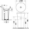 Раковина керамическая Duravit White Tulip 2702500070 50 см напольная цвет белый без отверстий под смеситель