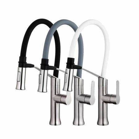 Смеситель для кухни Fashun A54501-8 на мойку белый/сатин