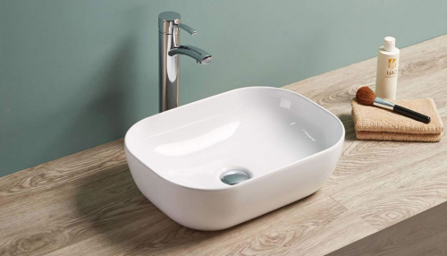 Раковина из фаянса Velvex 78105 46х33 накладная цвет белый без отверстий под смеситель - фото 2