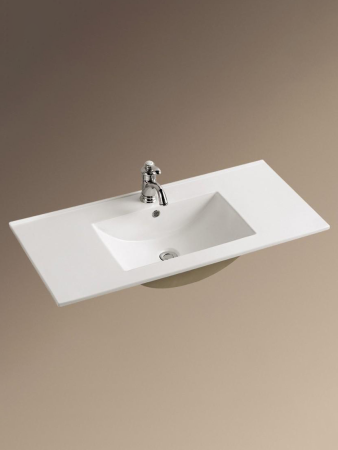 Раковина из сантехнического фаянса WeltWasser WW SK 10000003904 100х50 подвесная цвет белый 1 отверстие под смеситель