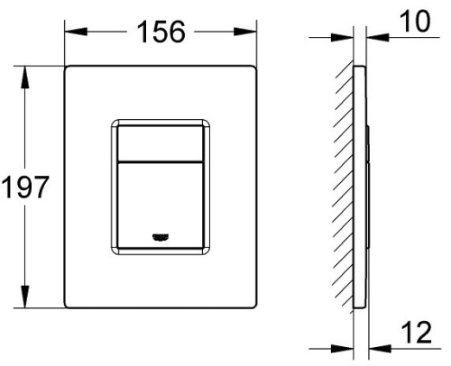 Клавиша смыва пневматическая Grohe Skate Cosmopolitan 38732KF0 цвет черный матовый - фото 2