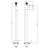 Смеситель для раковины Gessi Habito 70395#706 напольный черный