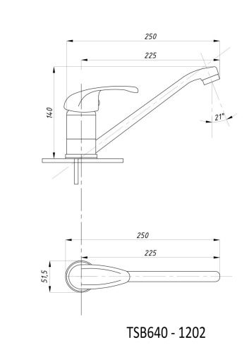 Смеситель для кухни TSARSBERG TSB-640-1202 на мойку хром - фото 2