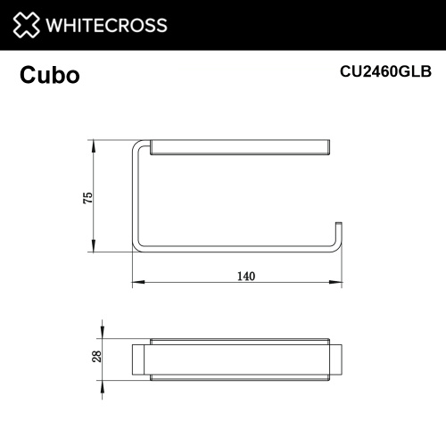 Бумагодержатель Whitecross Cubo gold brushed CU2460GLB - фото 2