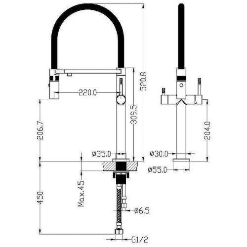 Смеситель для кухни Boheme Uno 115-MG на мойку золото - фото 3