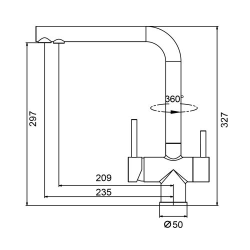 Смеситель для кухни Splenka S70 S70.61.09 на мойку графит - фото 3