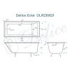 Ванна чугунная Delice Eclat DLR230621 170х70 пристенная прямоугольная без ножек