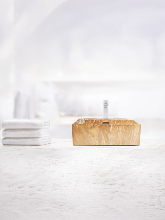 Раковина из сантехнического фаянса WeltWasser WW SK 10000004544 40 см накладная цвет белый/черный 1 отверстие под смеситель