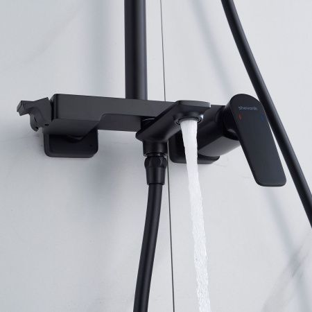 Душевая стойка Shevanik S4226H настенная цвет черный