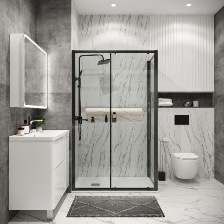 Душевая перегородка Grossman Cosmo 200.K33.02.70.42.00 70х195 стекло прозрачное профиль графит