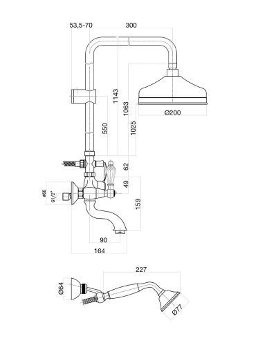 Душевая стойка Fiore 09CR0615 настенная цвет хром - фото 3