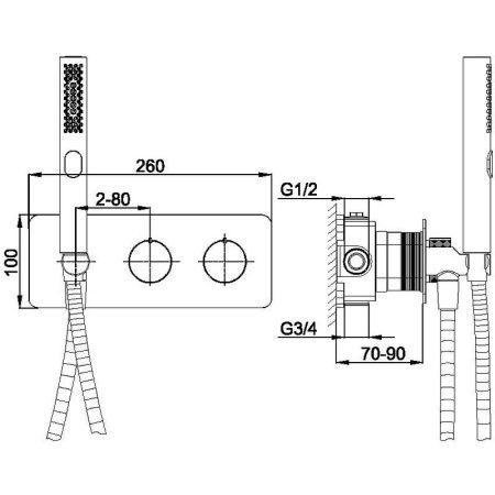 Смеситель для ванны с душем Allen Brau Liberty 5.33009-00 встраиваемый в стену хром