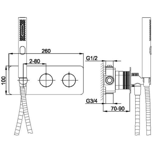Смеситель для ванны с душем Allen Brau Liberty 5.33009-00 встраиваемый в стену хром - фото 2