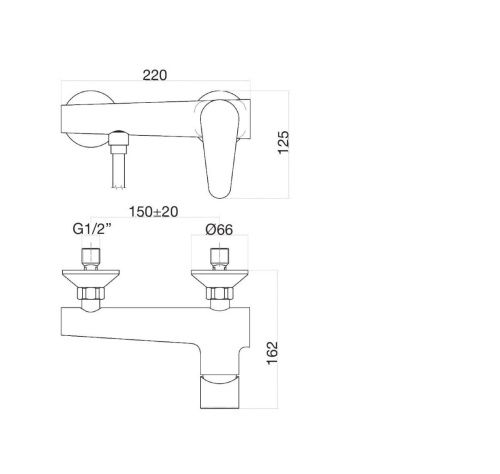 Смеситель для ванны и душа Fiore 88NN5540 настенный черный - фото 3