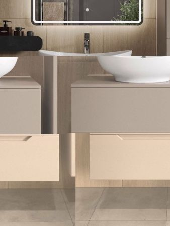 Тумба с раковиной Orange Line Li-80TuLMDF+B08-585W 80х50 цвет бежевый