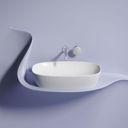 Раковина из сантехнического фарфора Ceramica Nova ELEMENT CN6049MW 60х40 накладная цвет белый без отверстий под смеситель