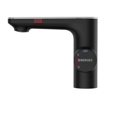 Смеситель сенсорный Berges MORANS 76002 на раковину/столешницу черный матовый с термостатом