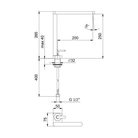 Смеситель для кухни Webert Kitchen Living LV920302015 на мойку хром