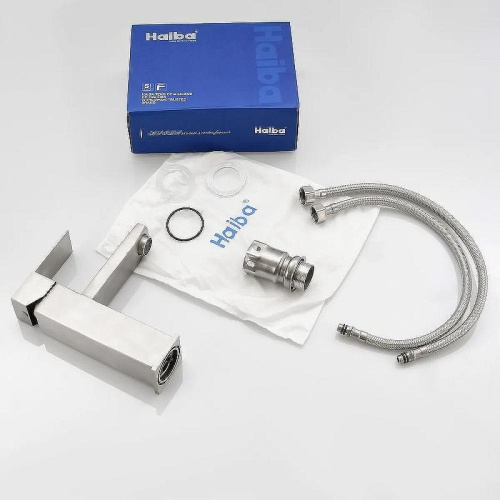 Cмеситель Haiba HB10803 на раковину полированная сталь - фото 4