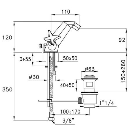 Смеситель Stella ST 00204 CR00 на биде хром