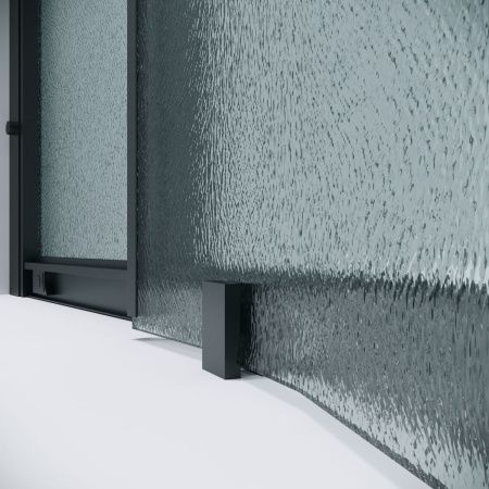Душевая перегородка Grossman Pragma 200.K33.03.80.21.02 80х195 стекло текстурное профиль черный