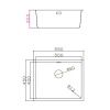 Кухонная мойка Grandex Aqua PROLINE 55 300206 55х45 цвет серый поверхность матовая