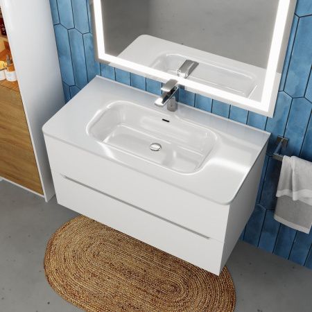 Раковина керамическая Uperwood Monica RMonica90wg 90х50 полувстраиваемая цвет белый