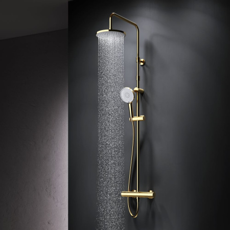 Душевая стойка Am.Pm X-Joy F0785A499 настенная цвет золото с термостатом