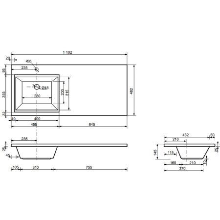Тумба с раковиной Эстет Dallas Luxe 110 ФР-00002022 109х48х43 подвесная цвет белый