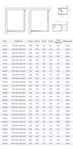 Душевой уголок Vegas-Glass ZA-F TUR+NOVO ZA-F NOVO h2000 85*70 07 01 85х70 стекло прозрачное профиль хром без поддона - фото 4