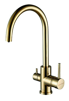 Смеситель для кухни Paulmark ESSEN Es213211-G на раковину золото