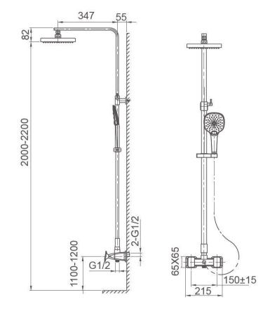 Душевая стойка Wonzon & Woghand Shakespeare WW-654602-CR настенная цвет хром