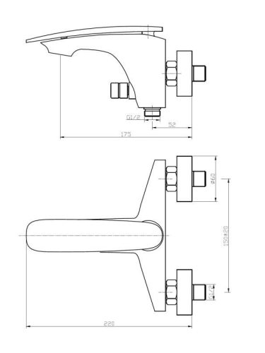 Смеситель для ванны WeltWasser  WW MX ESSEN 603 (10000001985) настенный хром - фото 2