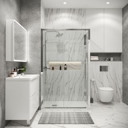 Душевой уголок Grossman Cosmo 120.K33.02.1110.10.00 110х100 стекло прозрачное профиль хром без поддона