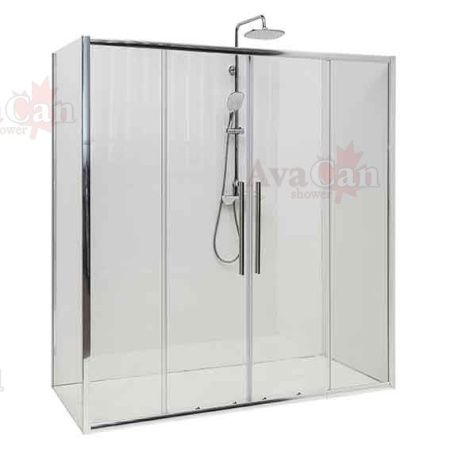 Душевой уголок AvaCan FC2-170-SC100 190х100 стекло прозрачное профиль хром без поддона