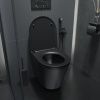 Унитаз подвесной IDDIS Calipso CALR3BMi25 черный с сиденьем микролифт безободковый каскадный смыв