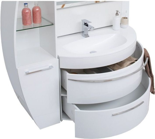 Тумба с раковиной De Aqua Эскалада 00186739 100х52х64 подвесная цвет белый - фото 3