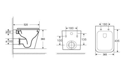 Унитаз подвесной Niagara Atrio NG-9303 белый с сиденьем микролифт душевой смыв
