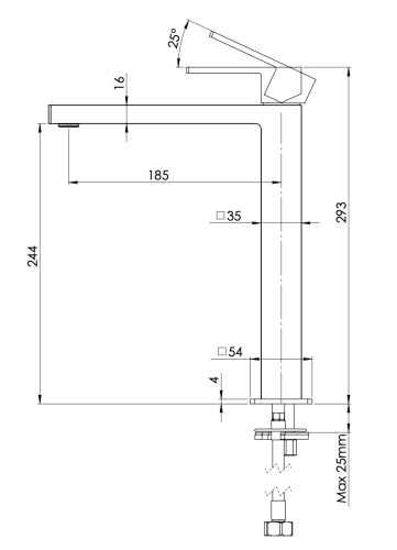 Смеситель Mariani Rebel A14398RE12 на раковину черный - фото 4